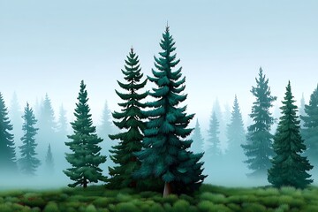 Fototapeta premium Misty Forest Majesty.