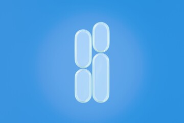 3d Glass holographic bar chart, graph or diagram icon. Green Rainbow crystal data analysis columns gradient line up. Financial growth statistic for business presentation, web design. 3D render.