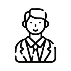An editable outline style icon showing school principal