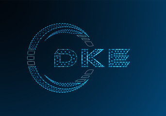 DKE low poly letter logo vector design. DKE lower poly logo design.