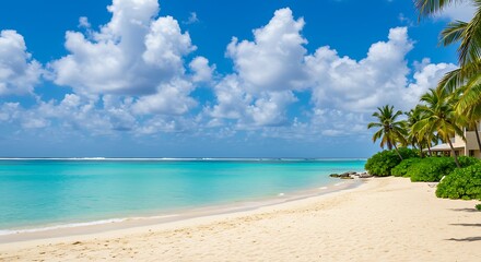 Idyllic Tropical Beach Scene: AI-ry