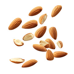 Obraz premium A healthy heap of brown almond nuts and dried fruit, a natural and organic vegetarian snack