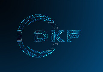 DKF low poly letter logo vector design. DKF lower poly logo design.
