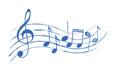 sketch drawing - musical scale, notes and clef (artwork 2)