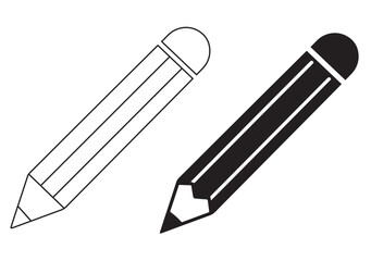 Fototapeta premium Simple pencil icon vector illustration.