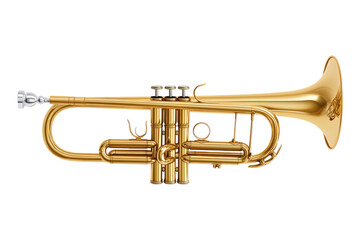 Gold trumpet, polished brass instrument