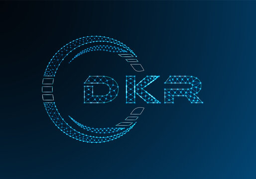 DKR low poly letter logo vector design. DKR lower poly logo design.