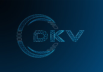 DKV low poly letter logo vector design. DKV lower poly logo design.