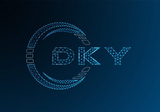 DKY low poly letter logo vector design. DKY lower poly logo design.
