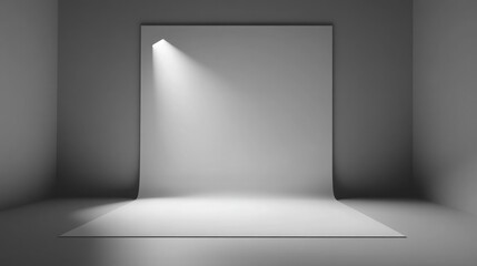 Fototapeta premium A sleek 3D lightbox with soft gray background and even lighting, ideal for crisp stock photography