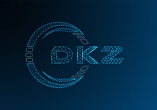 DKZ low poly letter logo vector design. DKZ lower poly logo design.