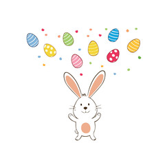 Obraz premium easter bunny with eggs