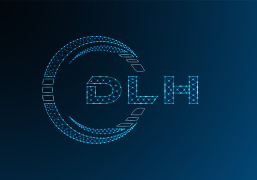 DLH low poly letter logo vector design. DLH lower poly logo design.