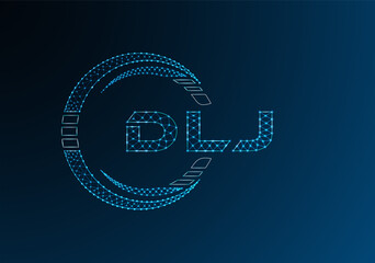 DLJ low poly letter logo vector design. DLJ lower poly logo design.