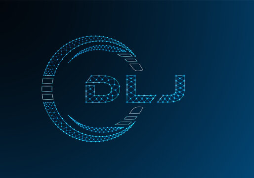 DLJ low poly letter logo vector design. DLJ lower poly logo design.