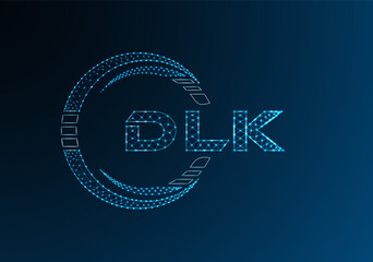 DLK low poly letter logo vector design. DLK lower poly logo design.