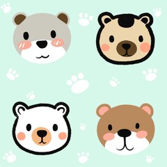 There are many cute designs of the face, suitable for screen printing on object surfaces.