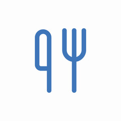 cutlery knife fork icon sign vector