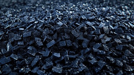 Obraz premium Pile of black coal in natural light highlighting the unique textures and shades of this mineral