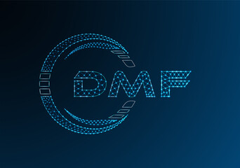 DMF low poly letter logo vector design. DMF lower poly logo design.