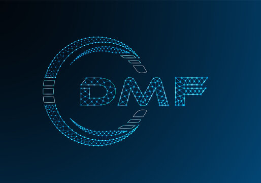 DMF low poly letter logo vector design. DMF lower poly logo design.