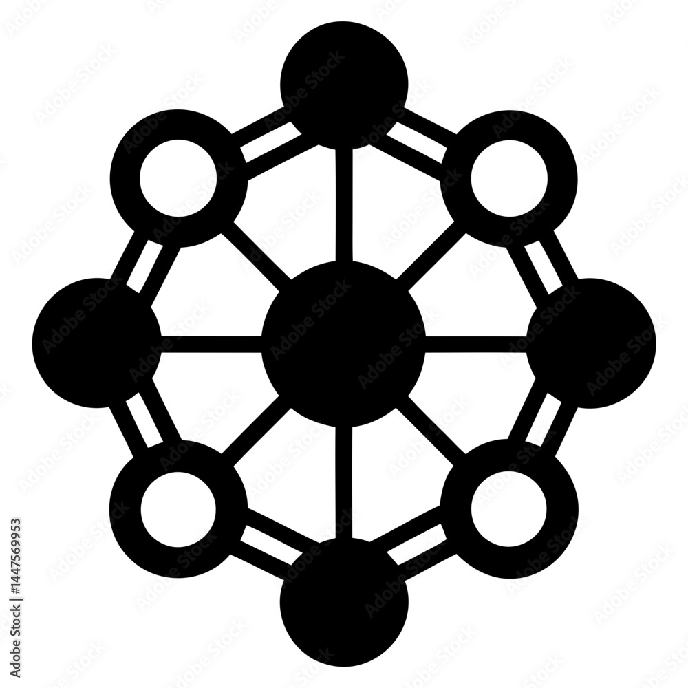 Poster abstract network diagram symbol for science technology and connection concept vector illustration de