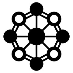 Abstract network diagram symbol for science technology and connection concept vector illustration design isolated on transparent background