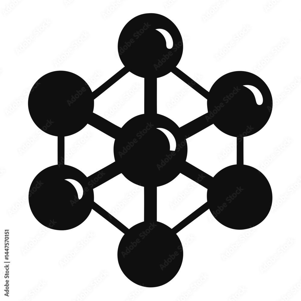 Poster black molecule structure vector graphic for science and technology projects and presentations design