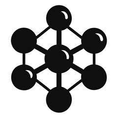 Black molecule structure vector graphic for science and technology projects and presentations design resource isolated on transparent background