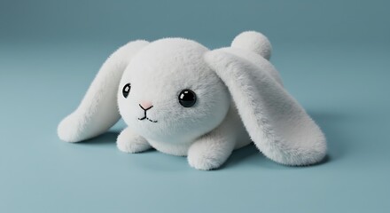 Adorable White Plush Bunny Rabbit Toy Soft Cute  Cuddly