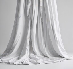 Bold geometric textile draped on stark white backdrop,  material,  minimalist,  fabric
