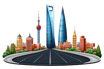 Fototapeta premium Shanghai Skyline Road Trip.