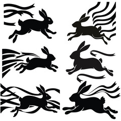 Obraz premium set of black and white horses