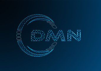 DMN low poly letter logo vector design. DMN lower poly logo design.