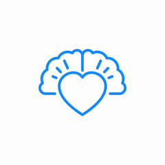 heart brain icon sign vector
