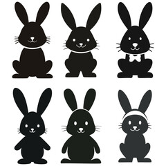 set of easter rabbits