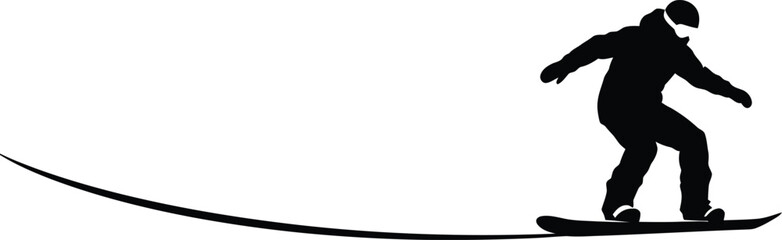 Minimalist Snowboarder Silhouette