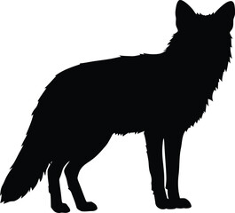 Alert Fox Silhouette - Minimalist Black and White Vector