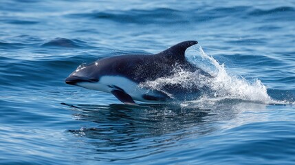 Fototapeta premium Leaping Dolphin: Marine Life in Motion