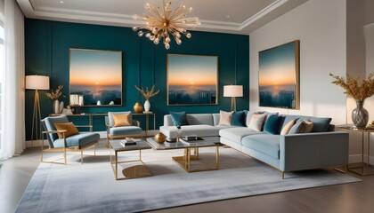 Photo interior modern design room 3d illustration