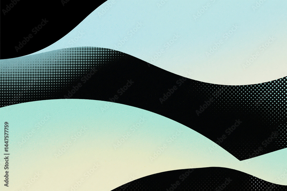 Canvas Prints abstract wave design with pastel colors and halftone dots