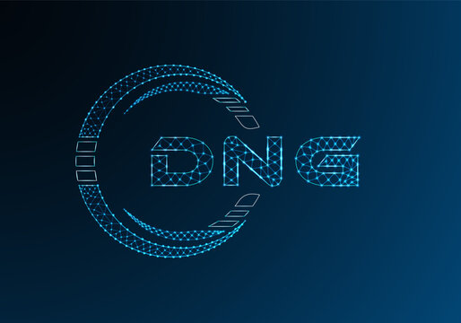 DNG low poly letter logo vector design. DNG lower poly logo design.