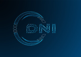 DNI low poly letter logo vector design. DNI lower poly logo design.