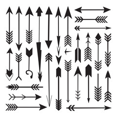 Arrows icon set vector, Arrow vector icon set in thin line style.