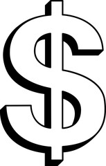 Black dollar sign
