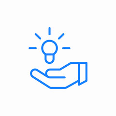 sharing idea support blue icon sign vector