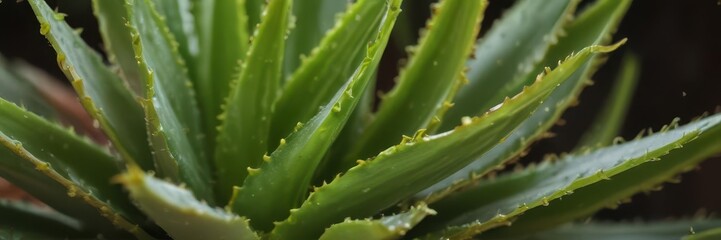 Close-up of succulent aloe vera plant and extracted gel, background, ingredient