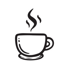 Doodle coffee shop icons. Outline hand drawn