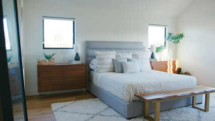 Interior Shot Of Stylish Modern Bedroom In Empty House