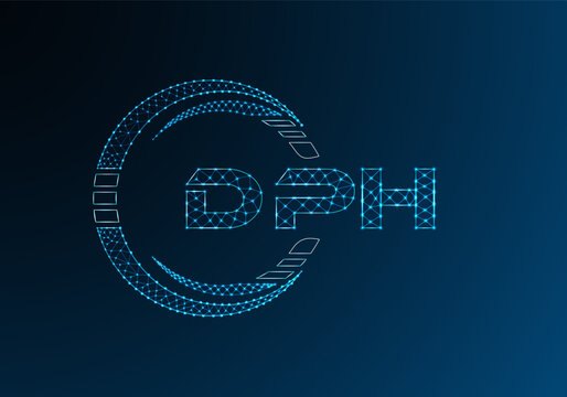 DPH low poly letter logo vector design. DPH lower poly logo design.